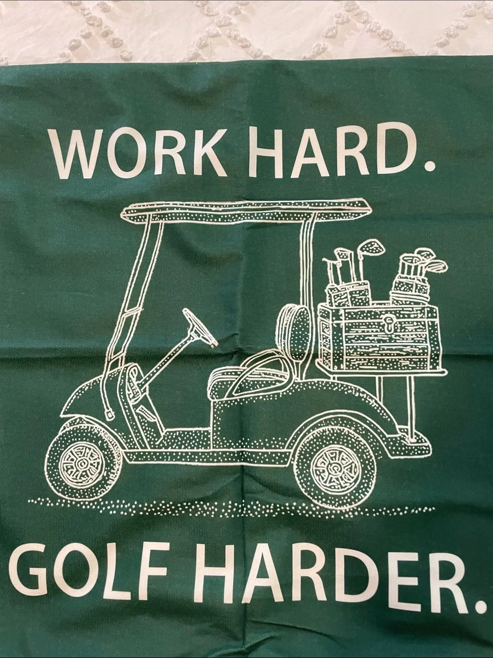 Work Hard Golf Harder Green Golf Cart pillow cover new